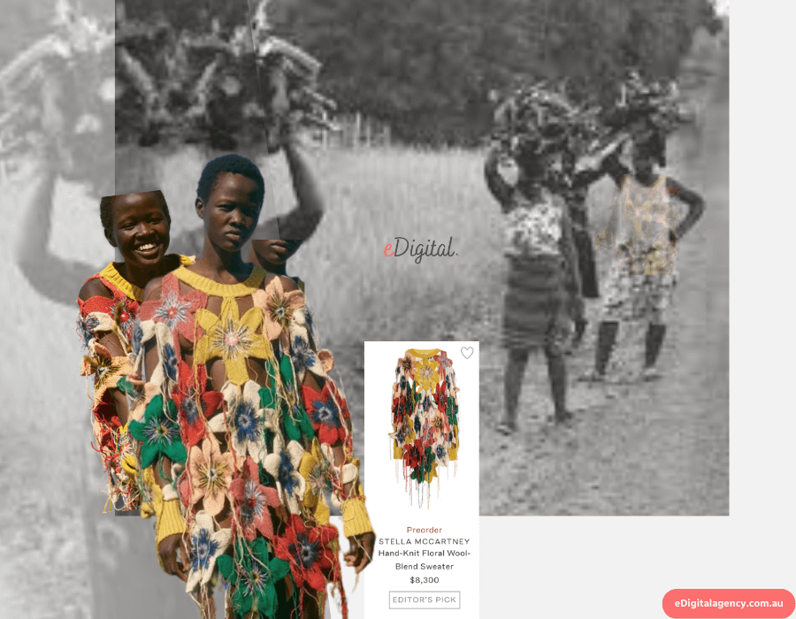 moda de lujo alta costura arte conceptual fotografía collage mujeres africanas llevando madera eDigital