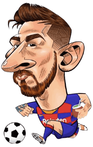 Lionel Messi caricatura mate