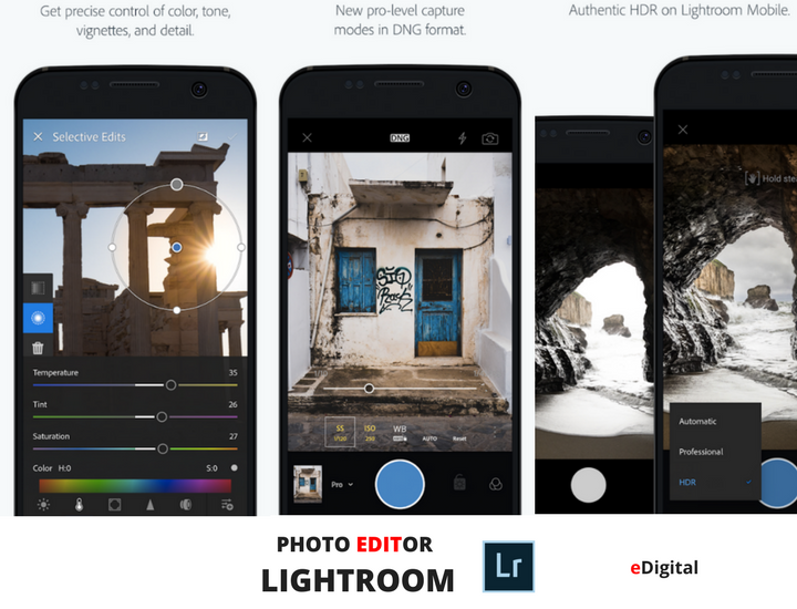 funciones principales del editor de fotos adobe lightroom