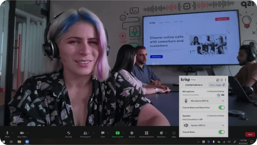 Krisp app cancelación de ruido videoconferencia llamadas