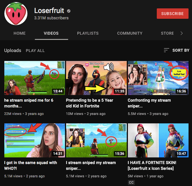 Loserfruit canal videos populares Youtube