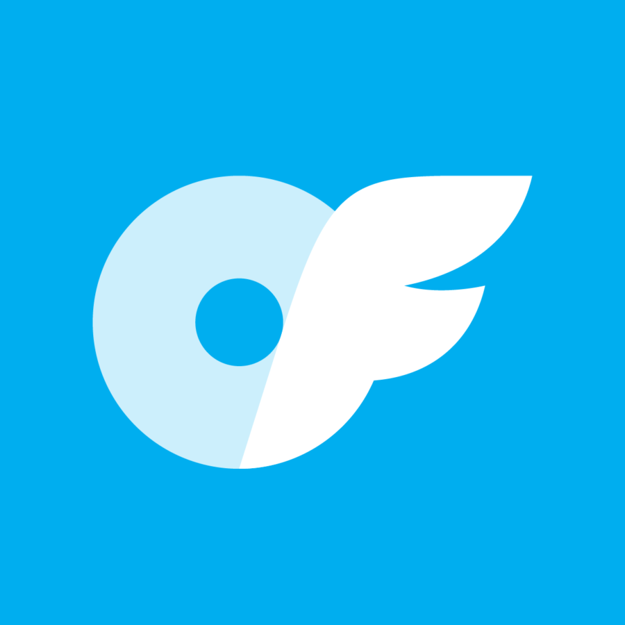 OnlyFans logo símbolo icono png fondo azul