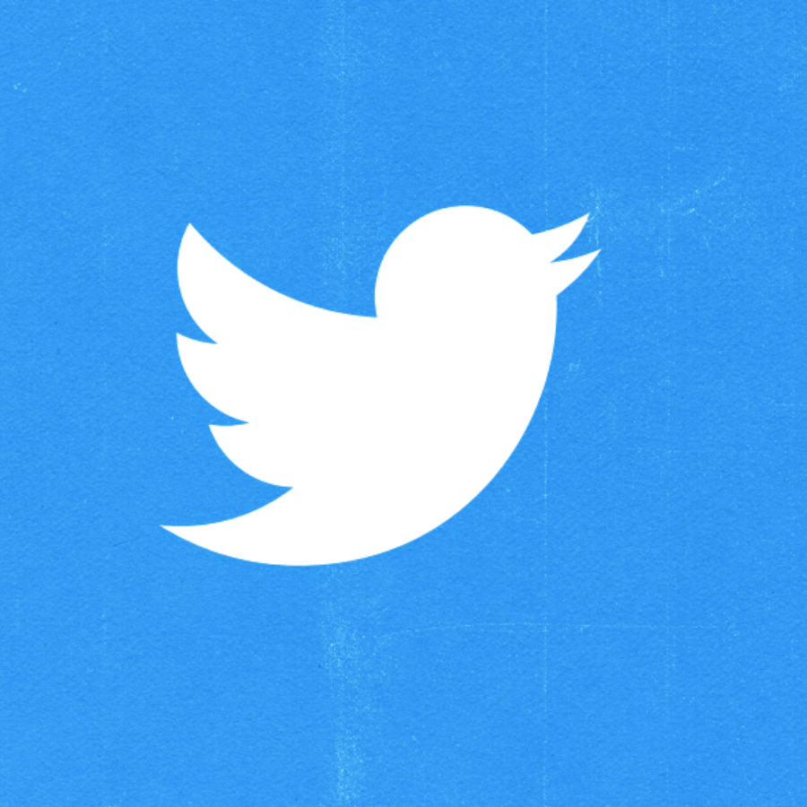 Twitter logo blanco - fondo azul