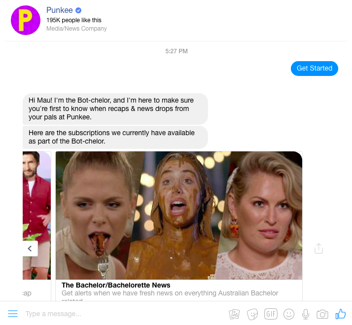 punkee facebook messenger bot