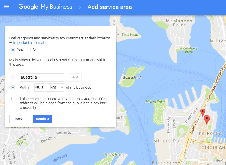 añadir área de servicio google my business maps paso 7